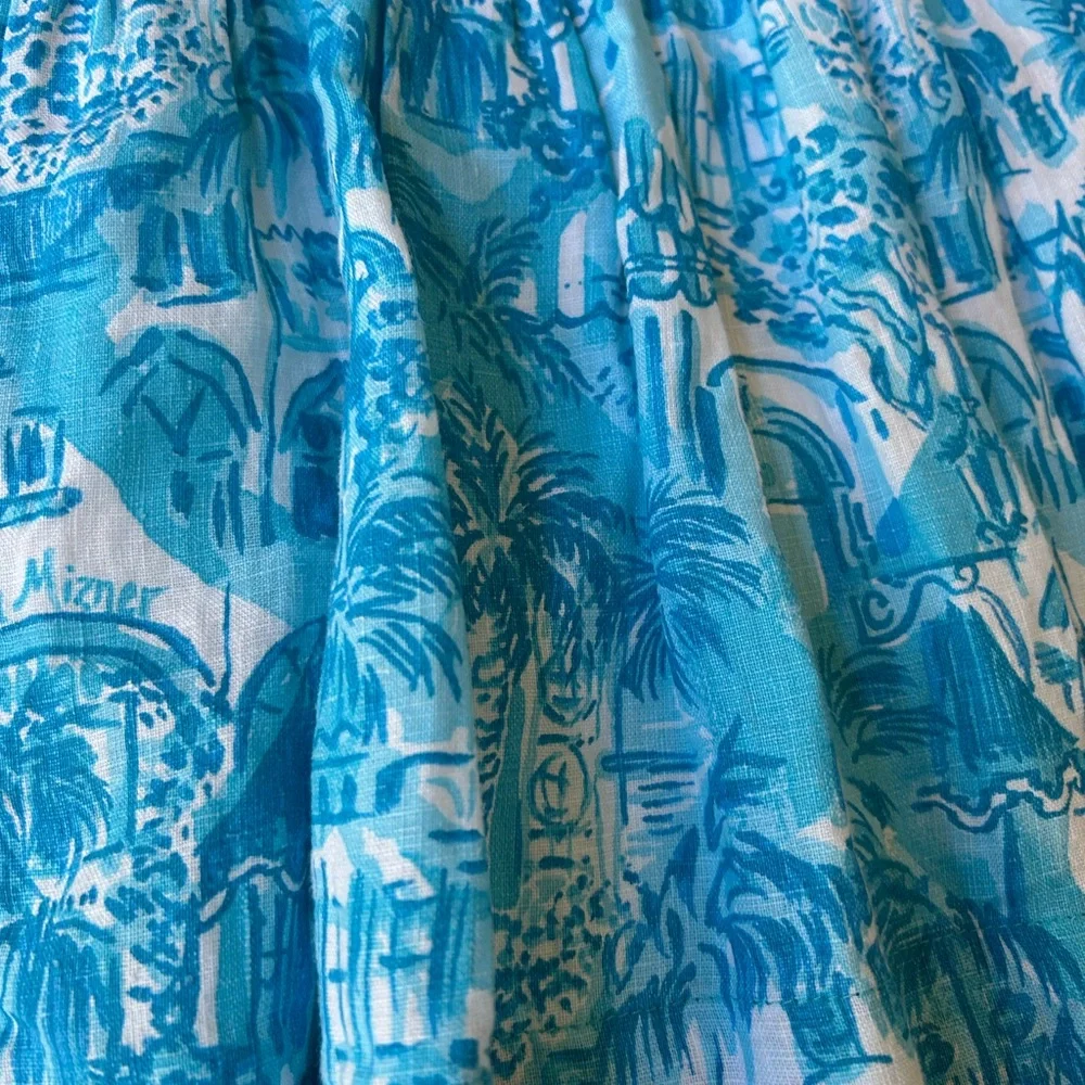 LILY PULITZER Kylanne Amalfi Blue Sunny State Of Mind Mini Dress With Cut Outs - Picture 11 of 15